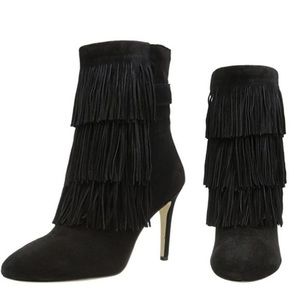 Via Spiga Vesta Suede Fringe Bootie